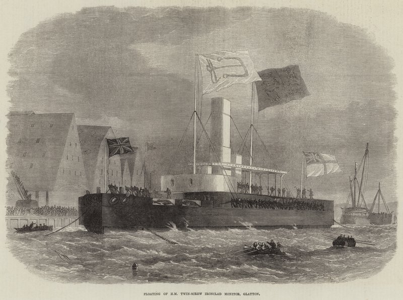 Flytande av HM Twin-Screw Ironclad Monitor, Glatton av Edwin Weedon