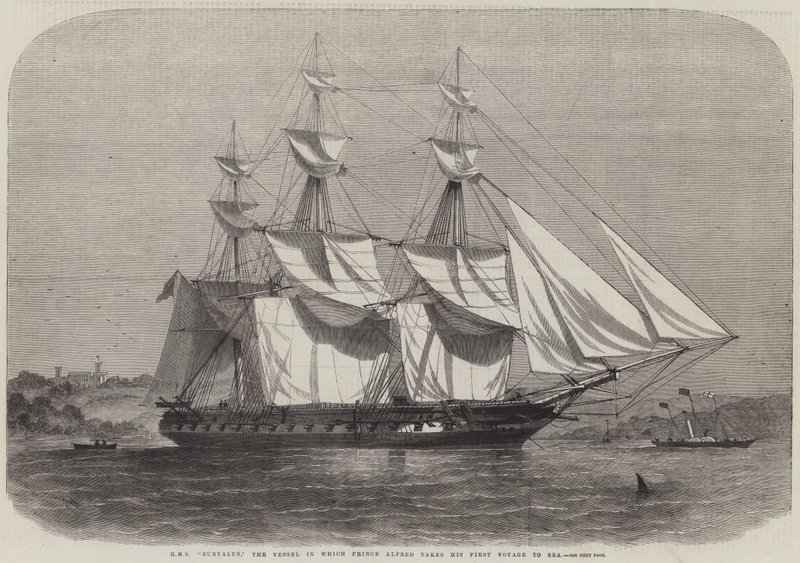 HMS Euryalus, fartyget i vilket prins Alfred gjorde sin första resa till sjöss av Edwin Weedon