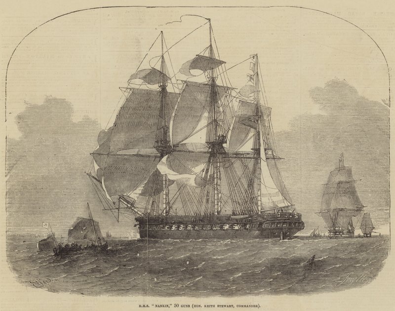 HMS Nankin, 50 Guns, Hederable Keith Stewart, Commander av Edwin Weedon