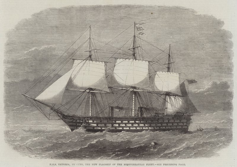 HMS Victoria, 102 kanoner, Medelhavsflottans nya flaggskepp av Edwin Weedon