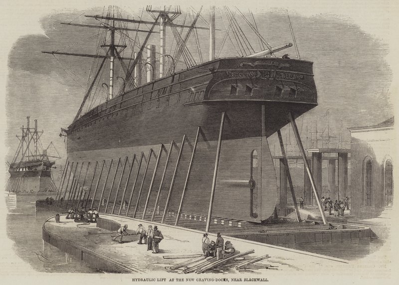 Hydraulisk hiss vid New Graving-Docks, nära Blackwall av Edwin Weedon