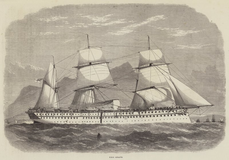 Indien och Prince of Wales, HMS Serapis av Edwin Weedon