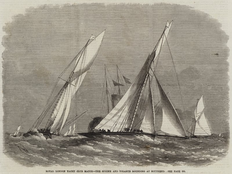 Royal London Yacht Club Match, Sfinxen och Volante-rundningen på Southend av Edwin Weedon