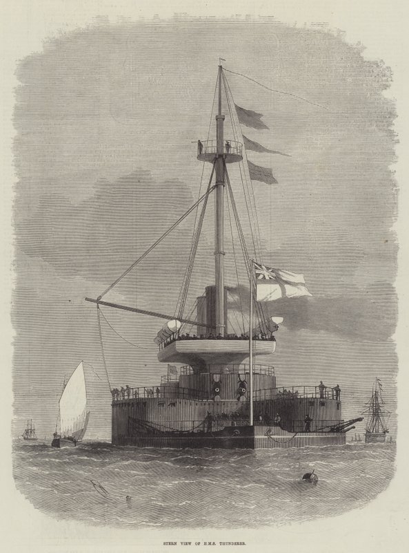 Bakre vy av HMS Thunderer av Edwin Weedon