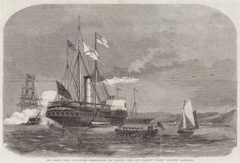 Storhertigen Konstantin går av från Osborne från Hennes Majestäts Yacht Osborne av Edwin Weedon