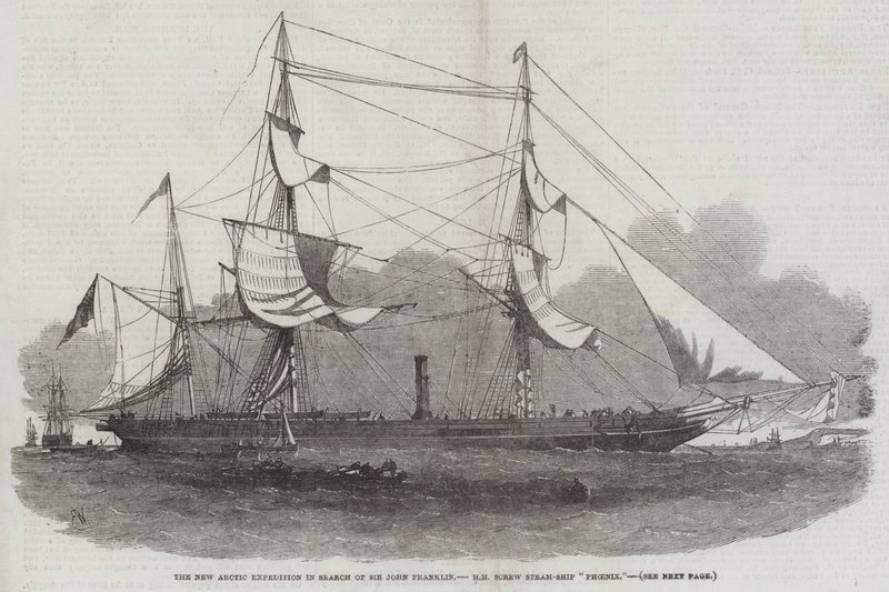 Den nya arktiska expeditionen på jakt efter Sir John Franklin, HM Screw Steam-Ship Phoenix av Edwin Weedon