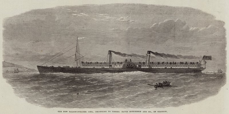 Den nya Saloon-Steamer Iona, som tillhör Messers David Hutcheson and Company i Glasgow. av Edwin Weedon