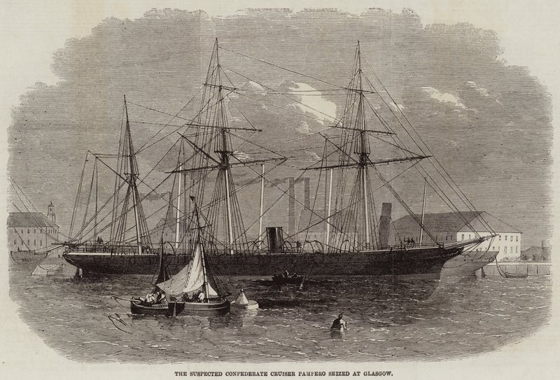 Den misstänkta konfedererade kryssaren Pampero beslagtogs i Glasgow av Edwin Weedon