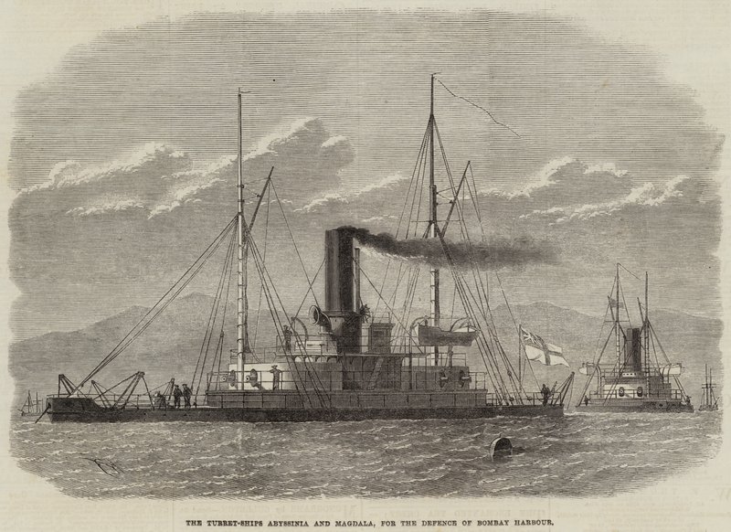 Turret-Ships Abyssinia och Magdala, för försvaret av Bombay Harbor av Edwin Weedon