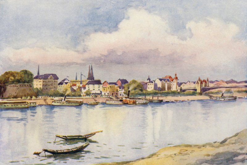Rhen: Bonn (färglitografi) av Effie Jardine