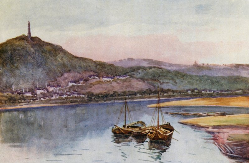 Rhen: Mosel vid Trier, Treves (färglitografi) av Effie Jardine