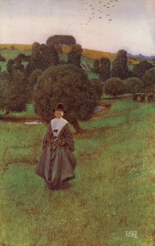 Grym Barbara Allen (färg litho) av Eleanor Fortescue Brickdale