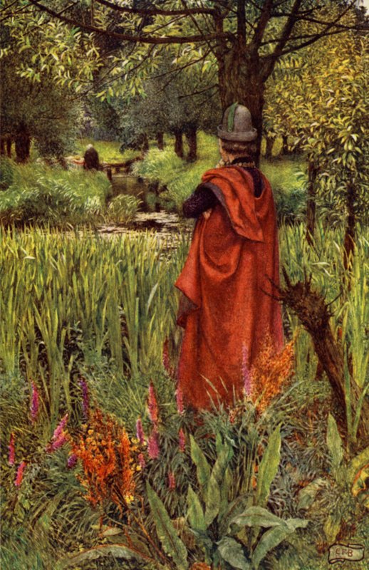 Elaine (färg litho) av Eleanor Fortescue Brickdale