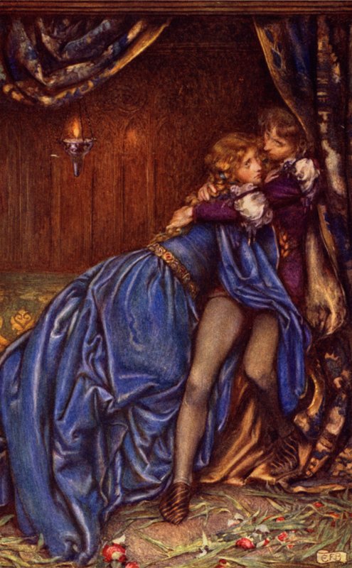 Guinevere (färg litho) av Eleanor Fortescue Brickdale