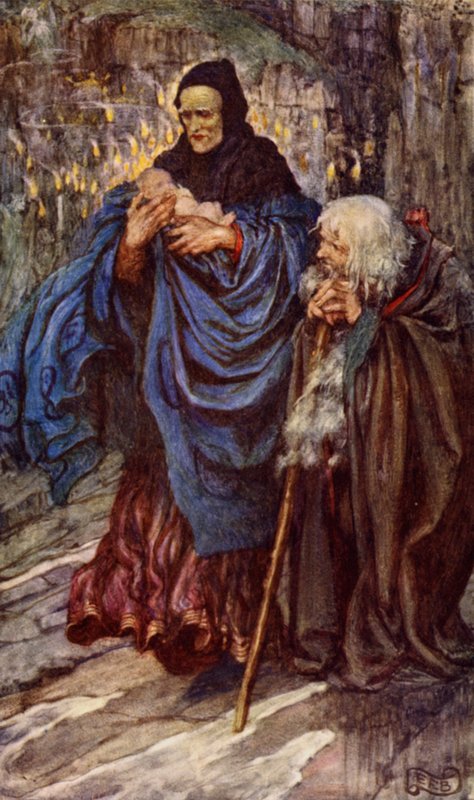 Guinevere (färg litho) av Eleanor Fortescue Brickdale