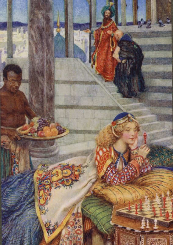 Illustration för Idylls Of The King av Alfred Lord Tennyson (färg litho) av Eleanor Fortescue Brickdale