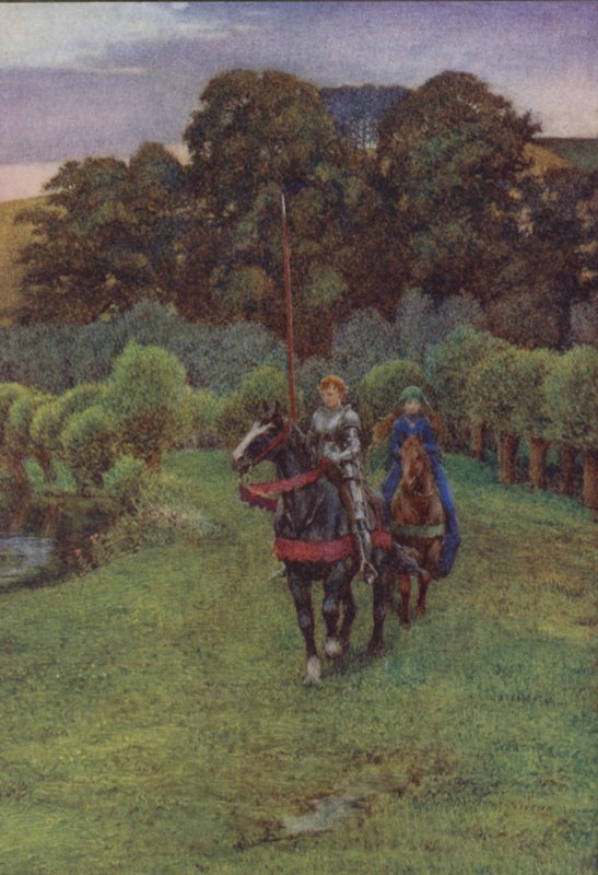Illustration för Idylls Of The King av Alfred Lord Tennyson (färg litho) av Eleanor Fortescue Brickdale