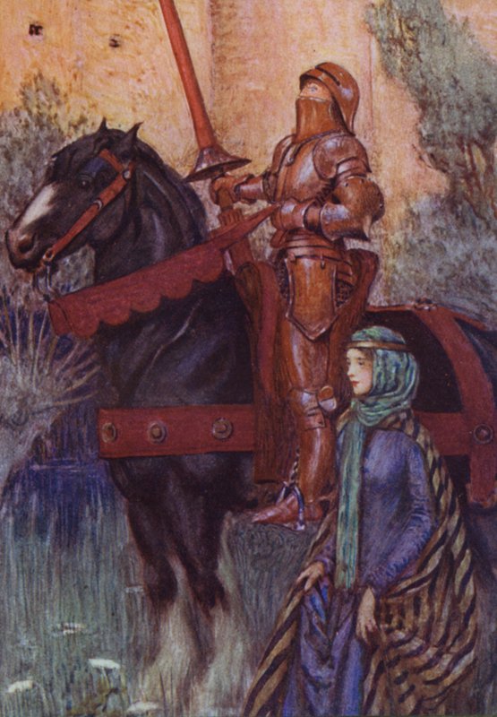 Illustration för Idylls Of The King av Alfred Lord Tennyson (färg litho) av Eleanor Fortescue Brickdale