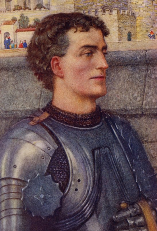 Illustration för Idylls Of The King av Alfred Lord Tennyson (färg litho) av Eleanor Fortescue Brickdale