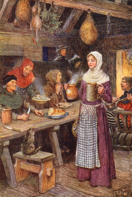 Illustration till The Gathering of Brother Hilarius av Michael Fairless (färglitografi) av Eleanor Fortescue Brickdale