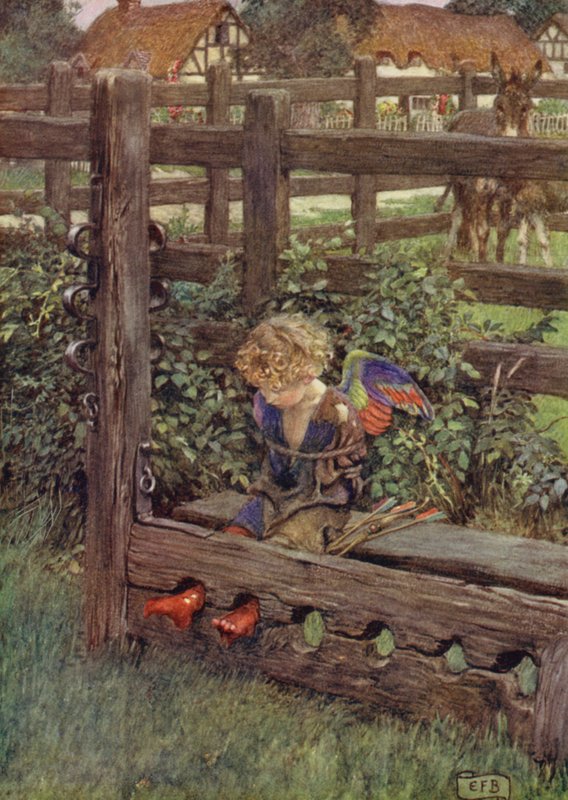 Finns det en tår som föraktas som en pärla? Här står tjuven (färg litho) av Eleanor Fortescue Brickdale