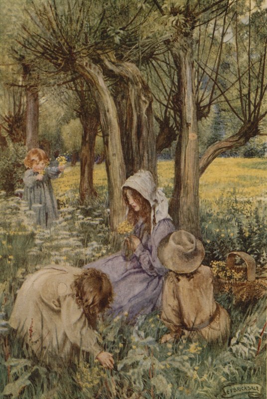 Åh, att vara i England nu när april är där (färg litho) av Eleanor Fortescue Brickdale