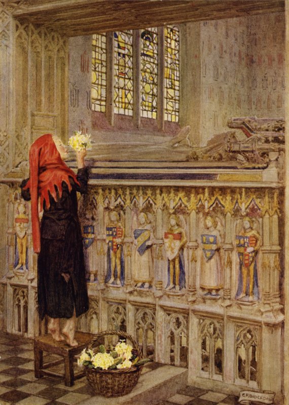 Endast de rättfärdigas handlingar, Lukta sött och blomma i deras damm (färg litho) av Eleanor Fortescue Brickdale