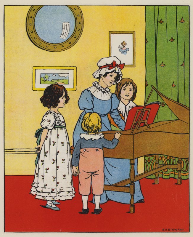 Mors tid (färg litho) av Elise H. Stewart