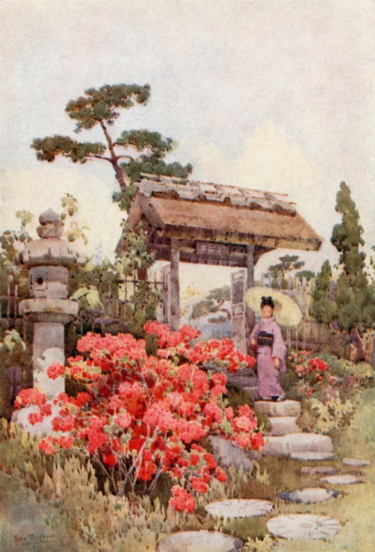 Azaleor (färg litho) av Ella Du Cane