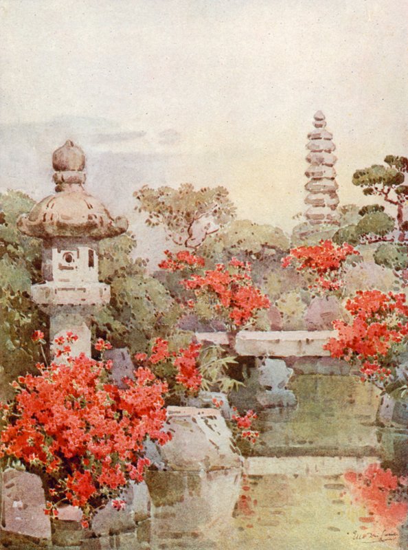 Azaleor, Kyoto (färg litho) av Ella Du Cane