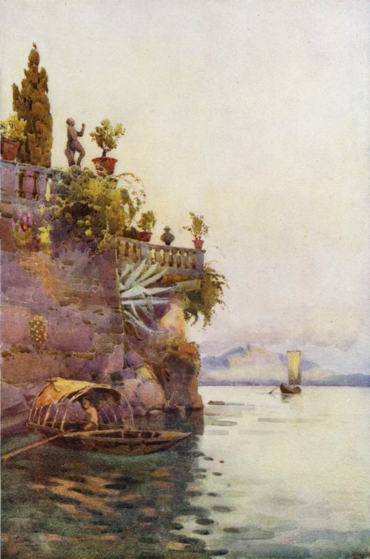 In the Shadow of the Terrace (färg litho) av Ella Du Cane