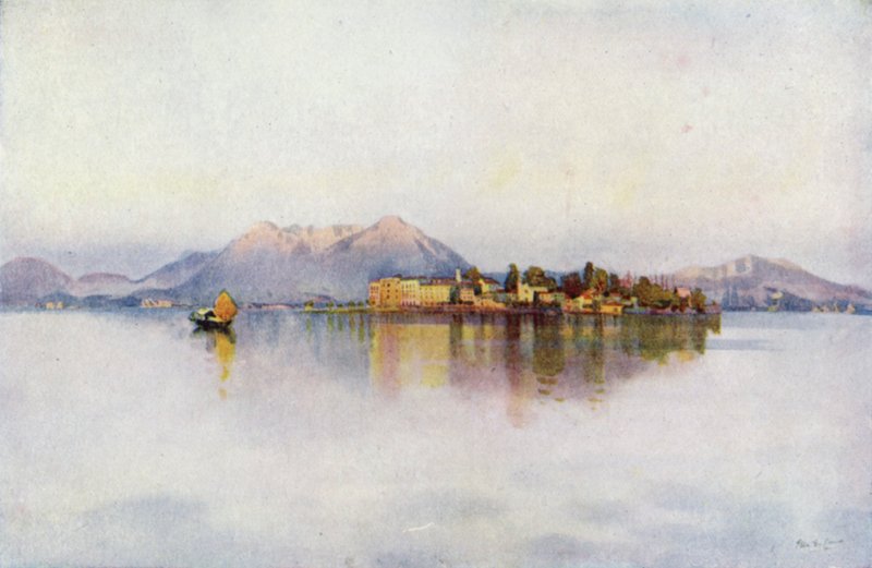 Isola Bella, Lago Maggiore (färg litho) av Ella Du Cane