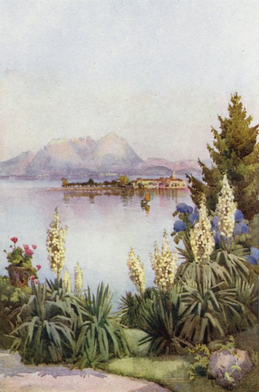 Isola Pescatori från Baveno, Lago Maggiore (färg litho) av Ella Du Cane