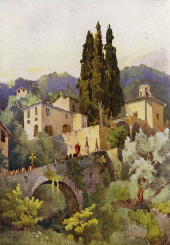 Our Lady of Peace, Comosjön (färg litho) av Ella Du Cane