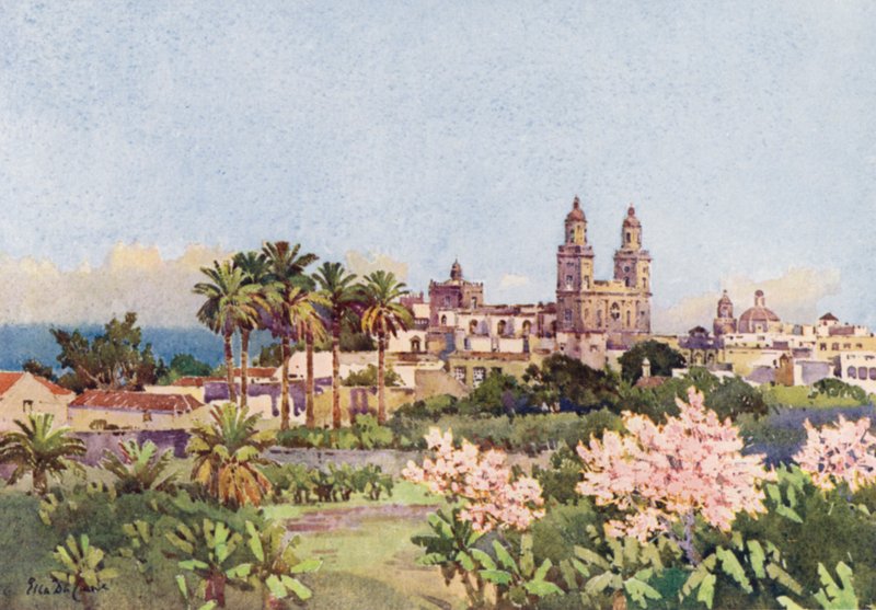 Las Palmas (färg litho) av Ella Du Cane