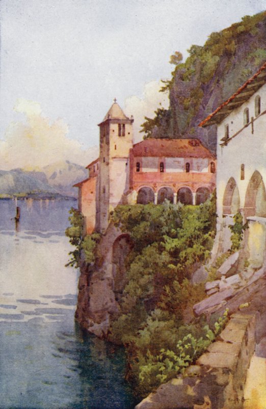 Santa Caterina, Lago Maggiore (färg litho) av Ella Du Cane