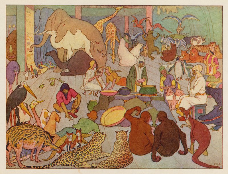 Noaks ark: Livet till sjöss (färglitografi) av Elmer Boyd Smith