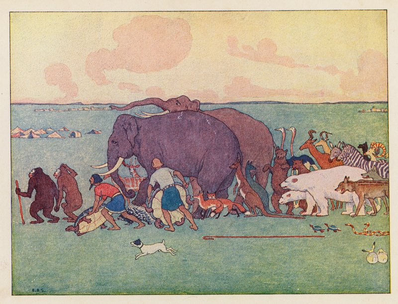 Noaks ark: processionen (färglitografi) av Elmer Boyd Smith