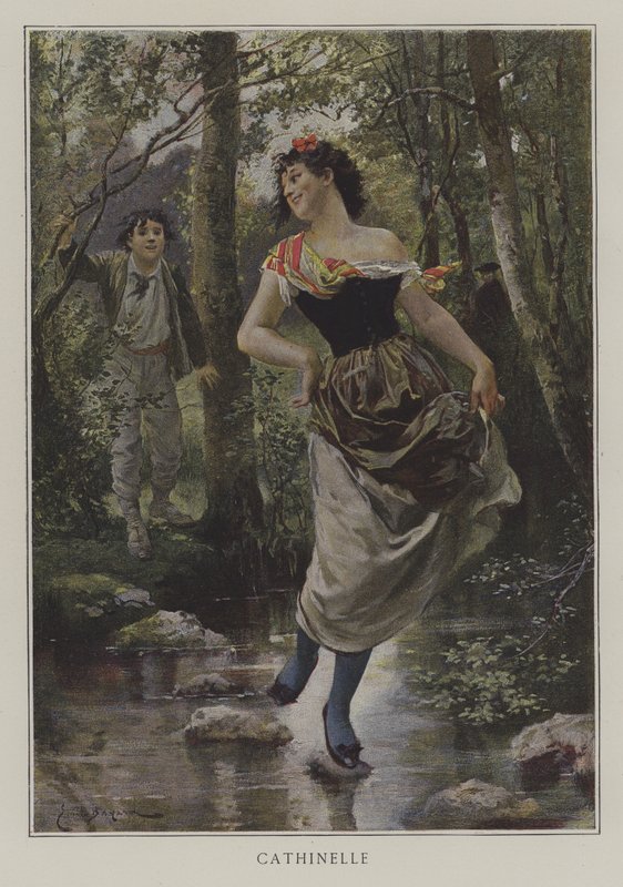 Cathinelle (färglitografi) av Emile Antoine (after) Bayard