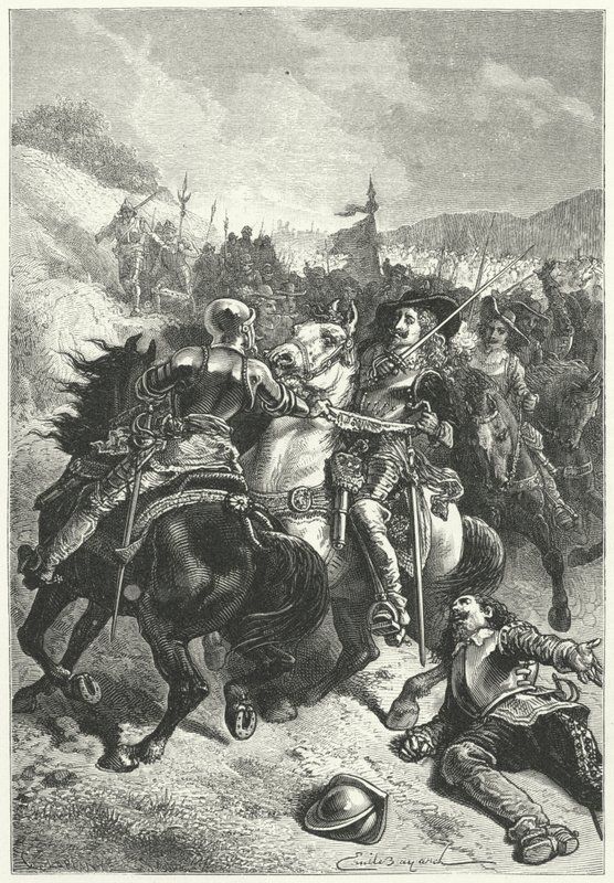 Kung Karl I i slaget vid Naseby av Emile Antoine (after) Bayard