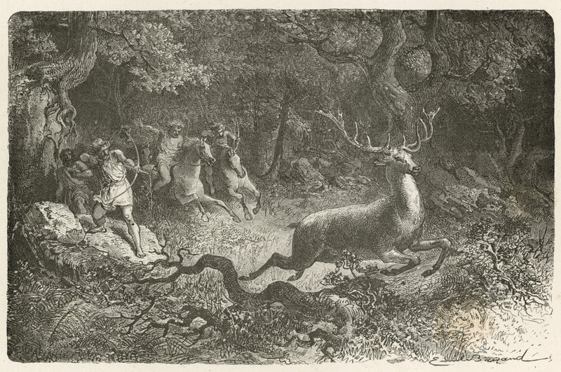 Jakt under bronsåldern av Emile Antoine Bayard