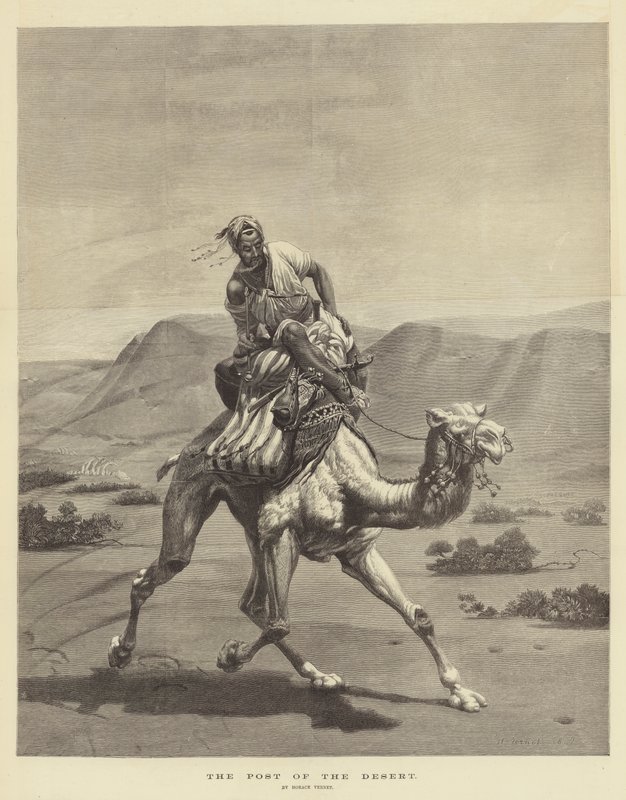 Öknens post av Emile Jean Horace Vernet