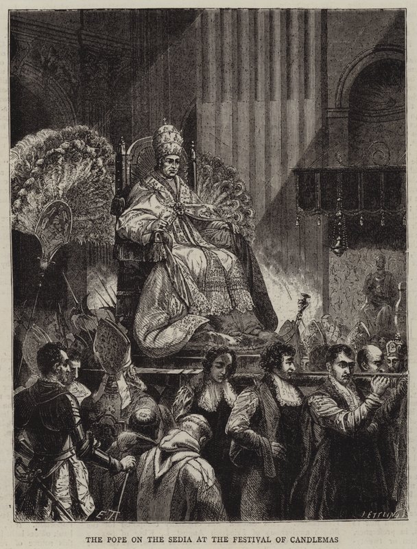 Påven på Sedia vid Kyndelmässfesten av Emile Theodore Therond