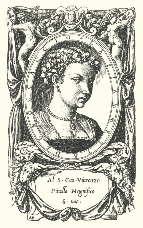 The Lady Fiammetta, ämne för Giovanni Boccaccios roman Elegy av Madonna Fiammetta av Enea Vico