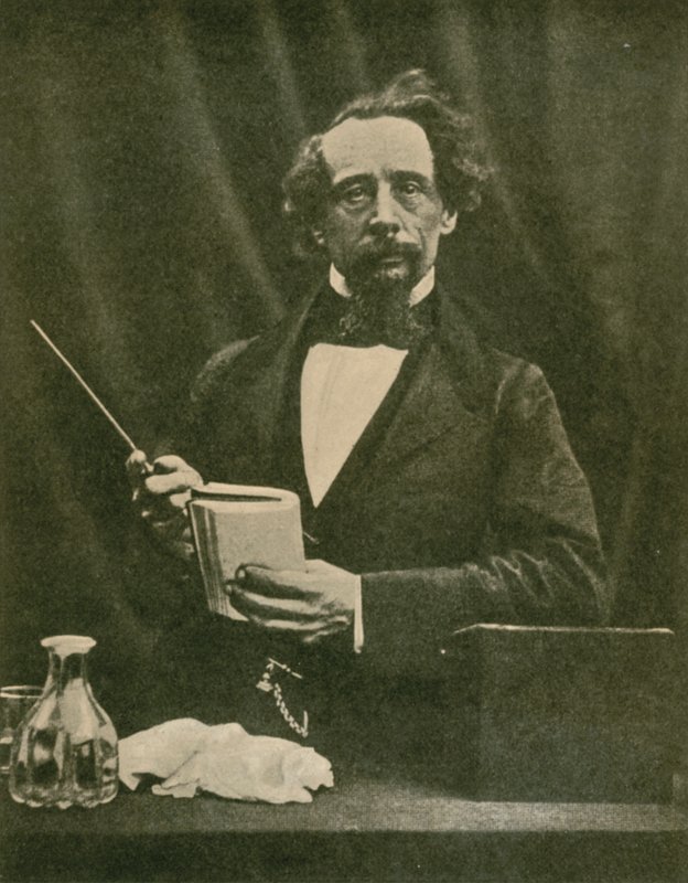 Charles Dickens, läser, 1859 av English Photographer