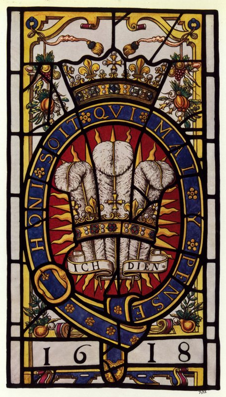Holborn, Staple Inn, Glass Badge of Prince of Wales, 1618, 2 ft 10 12 in high av English Photographer