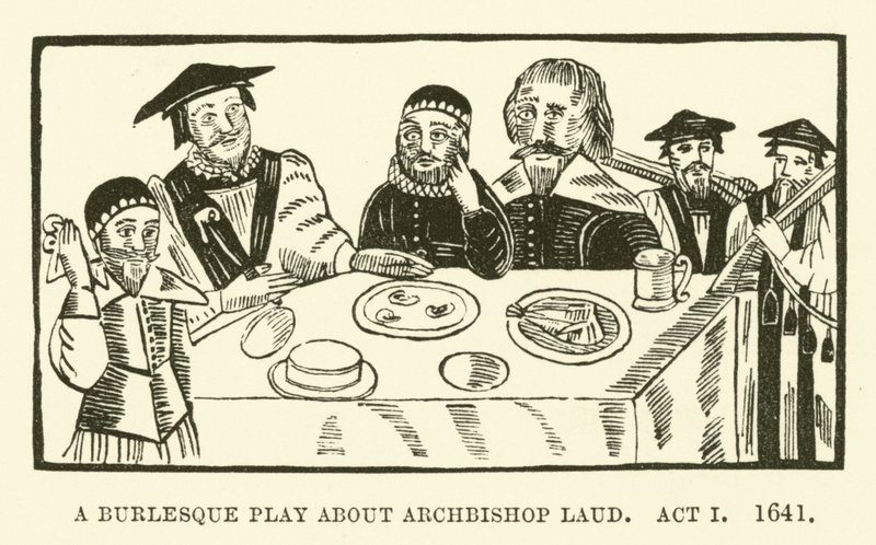 En burlesk pjäs om ärkebiskop Laud, akt I, 1641 av English School