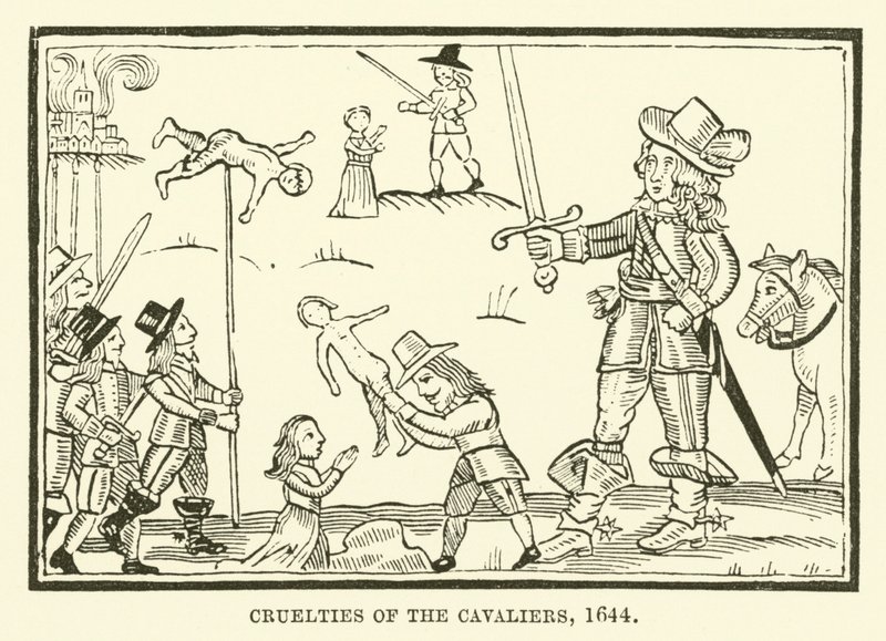 Kavaljerernas grymheter, 1644 av English School