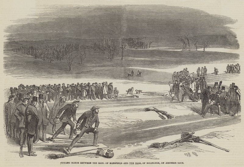 Curlingmatch mellan Earl of Mansfield och Earl of Eglinton, på Airthrey Loch av English School