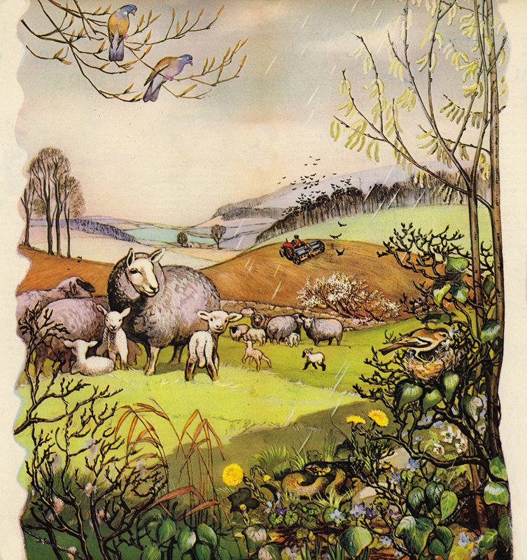 Tidig vår på den engelska landsbygden, England, 1960-talet av English School